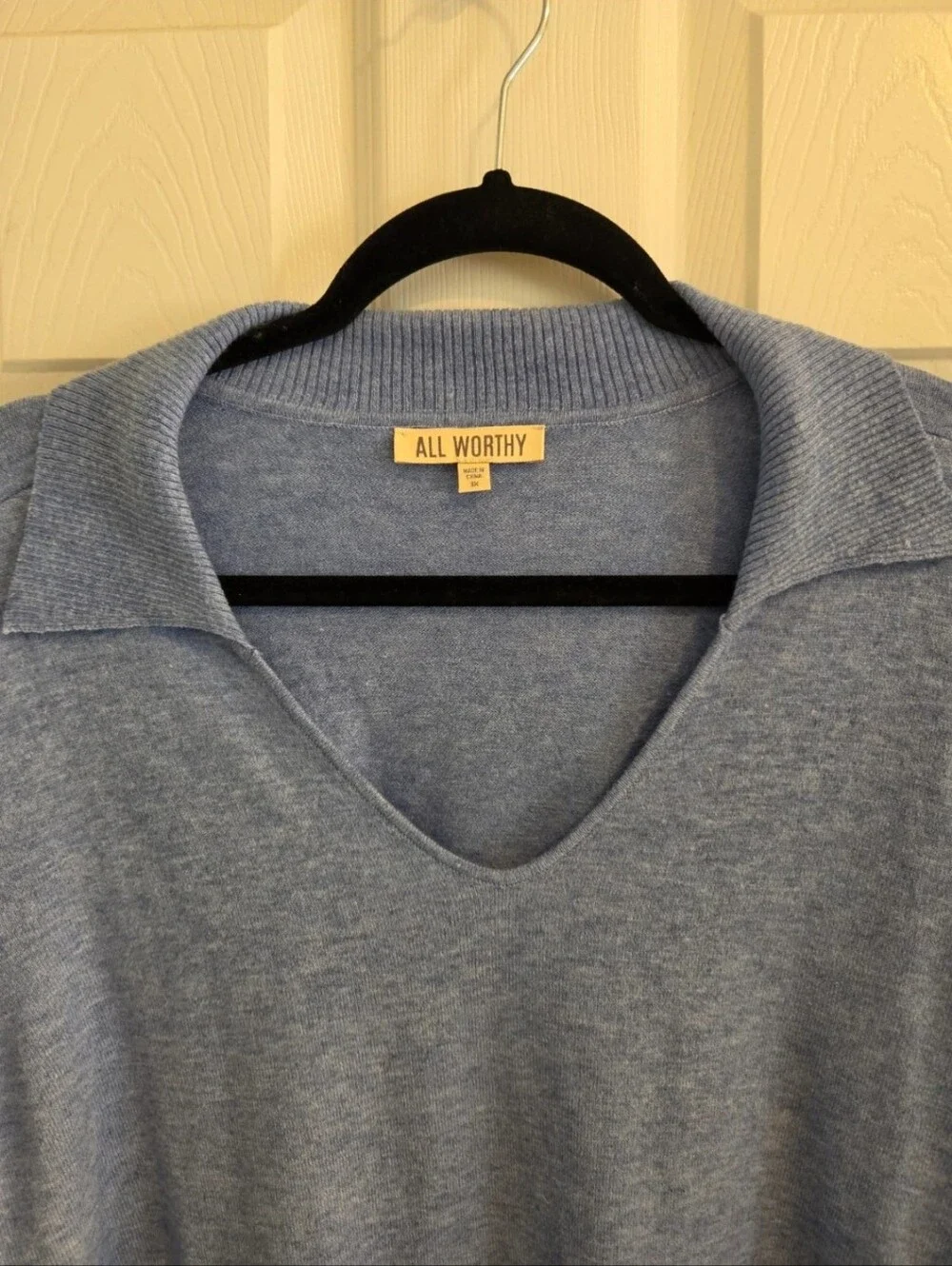 All Worthy Hunter McGrady Collared V-Neck Polo Sweater